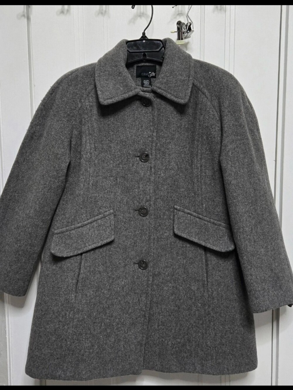 Coldwater Creek Women's Gray Wool Peacoat
